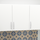 Armário Suspenso Para Cozinha Com 3 Portas Em Mdf 1,20 Branco