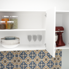 Armário Suspenso Para Cozinha Com 3 Portas Em Mdf 1.50 Branco