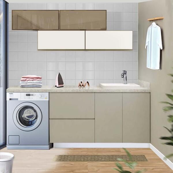 Armário Suspenso Para Lavanderia 4 Módulos Em Vidro Reflecta