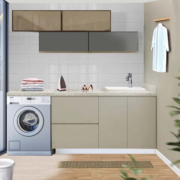 Armário Suspenso Para Lavanderia 4 Módulos Em Vidro Reflecta