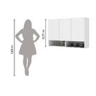 Armário Suspenso Para Quarto 0,90 Milão 3 Portas Branco Ej Mó