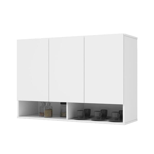 Armário Suspenso Para Quarto 0,90 Milão 3 Portas Branco Ej Mó