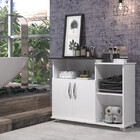 Armário Tampo Preto Multiuso Móvel Rodinhas Banheiro