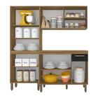 Armário Tieli Paneleiro Duplo 3 Peças Bor/preto - Móveis Arap