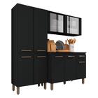 Armário Tieli Paneleiro Duplo 3 Peças Preto Fosco - Móveis Ar