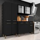 Armário Tieli Paneleiro Duplo 3 Peças Preto Fosco - Móveis Ar