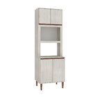 Armário Torre Para Cozinha New 70x214cm 4 Portas Nicho Forno/