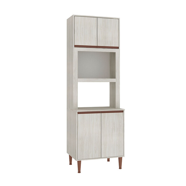 Armário Torre Para Cozinha New 70x214cm 4 Portas Nicho Forno/