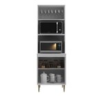 Armário Torre Quente Forno E Micro 40 Litros Jade Grey/ Branco