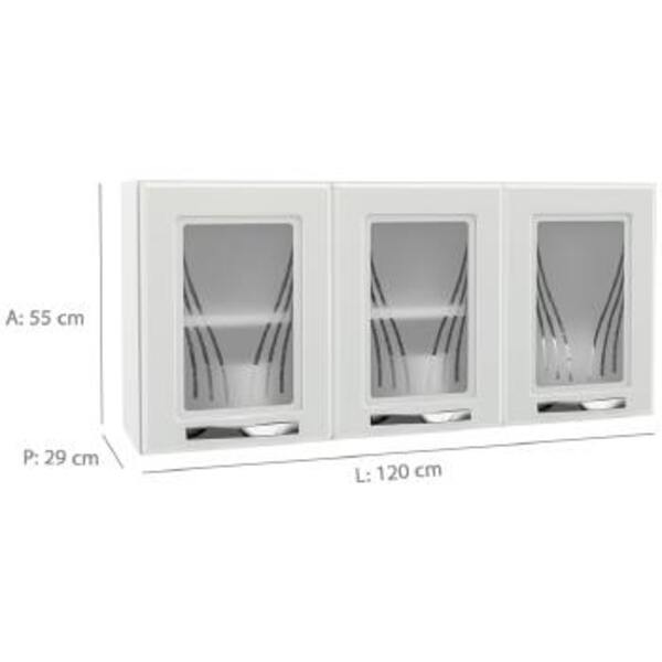 Armario Triplo Telasul Star 3 Pts C/vidro  - 816007-01