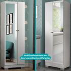 Armário Utilitário Multiuso 2 Portas Espelho Branco Carraro