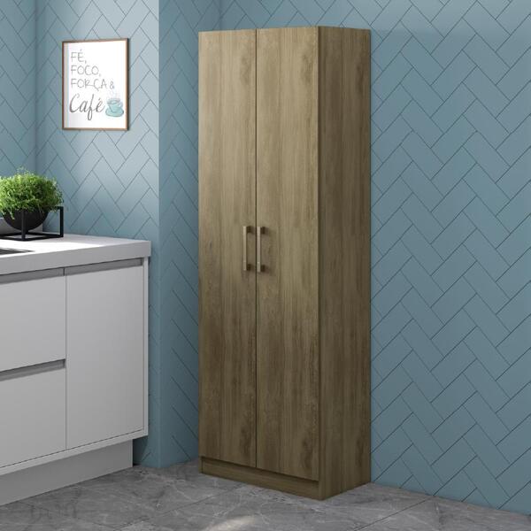 Armário Utilitário Paneleiro 2 Portas Noce Carraro
