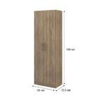 Armário Utilitário Paneleiro 2 Portas Noce Carraro