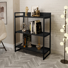 Armário Veneza Mdf Multiuso Estilo Industrial - Preto