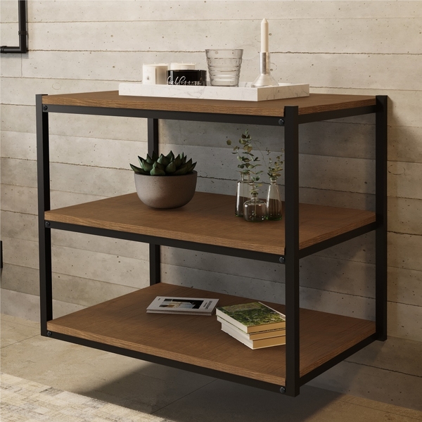 Armário Vintage Suspenso Menfis Preto Imbuia