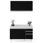 Armário Virgínia E Balcão Com Tampo Michigan 120cm Branco/pre