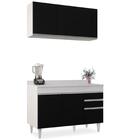 Armário Virgínia E Balcão Com Tampo Michigan 120cm Branco/pre