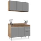 Armário Virgínia E Balcão Com Tampo Michigan 120cm Castanho/c