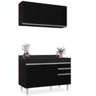 Armário Virgínia E Balcão Com Tampo Michigan 120cm Preto - Lu