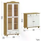 Armario Vitrine 2 Portas Com Vidro 8928 E Balcao 8932 Rubi Ca