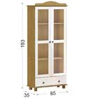 Armario Vitrine Portas De Vidro Madeira Maciça 8932 Rubi Carv