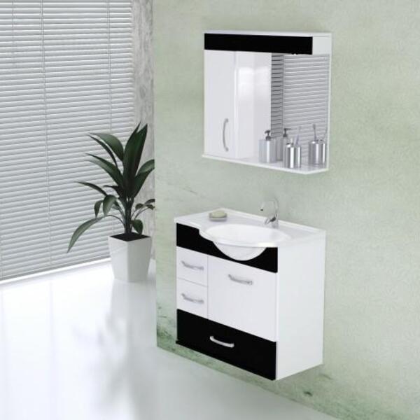 Armario Wc Rorato Viena Preto Ref 570015