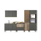 Armários De Cozinha 5 Módulos 100% Mdf Vidro Reflecta Amêndoa