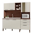 Armários De Cozinha 7 Portas 2 Gavetas Mega  Nogueira/off Whi