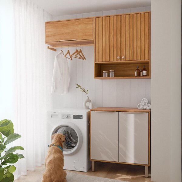 Armários Multiuso Para Área De Serviço 3 Peças Com 5 Portas D