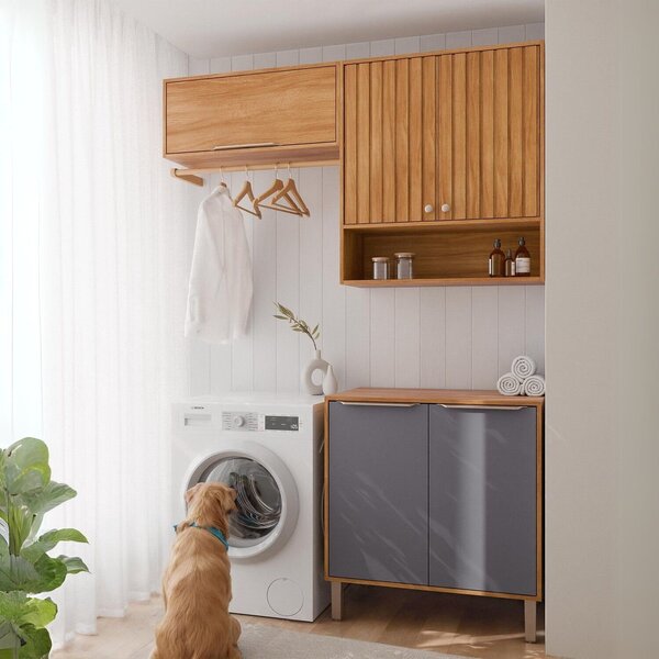 Armários Multiuso Para Área De Serviço 3 Peças Com 5 Portas D