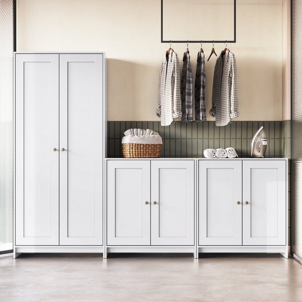 Armários Para Área De Serviço 3 Peças Americano Branco Gelo