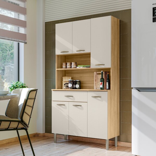 Armários Para Cozinha 6 Portas E 1 Gaveta Apolo Freijó / Soft