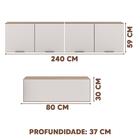 Armários Para Cozinha Completa 5 Módulos Carvalho Oak Off Whi