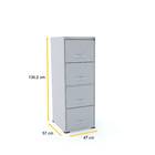 Arquivo 4 Gavetas Pandin Maxxi - Cinza