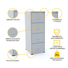 Arquivo 4 Gavetas Pandin Maxxi - Cinza