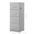 Arquivo 4 Gavetas Sydney Cinza