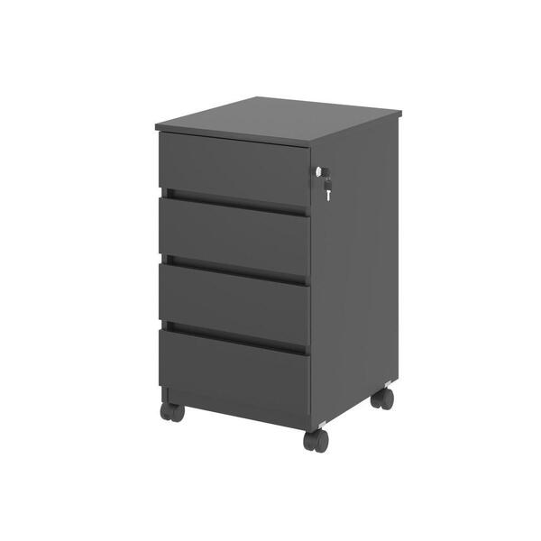 Arquivo Com 4 Gavetas Verbena Preto Onix