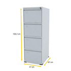 Arquivo De Aço 4 Gavetas Pandin Rptcm - Cinza