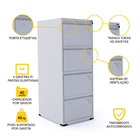 Arquivo De Aço 4 Gavetas Pandin Rptcm - Cinza