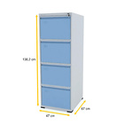 Arquivo De Aço 4 Gavetas Pandin Rptcm - Cinza/azul Dalí
