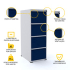 Arquivo De Aço 4 Gavetas Pandin Rptcm - Cinza/azul Del Rey