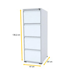 Arquivo De Aço 4 Gavetas Pandin Rptcm - Cinza/branco