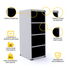 Arquivo De Aço 4 Gavetas Pandin Rptcm - Cinza/preto