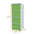 Arquivo De Aço 4 Gavetas Pandin Rptcm - Cinza/verde