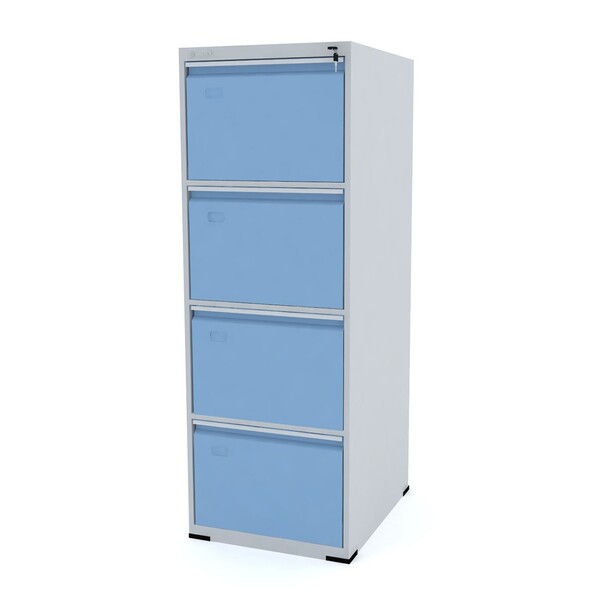 Arquivo De Aço 4 Gavetas Pandin Sctcm - Cinza/azul Dalí