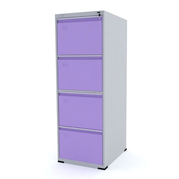 Arquivo De Aço 4 Gavetas Pandin Sctcm - Cinza/lilás