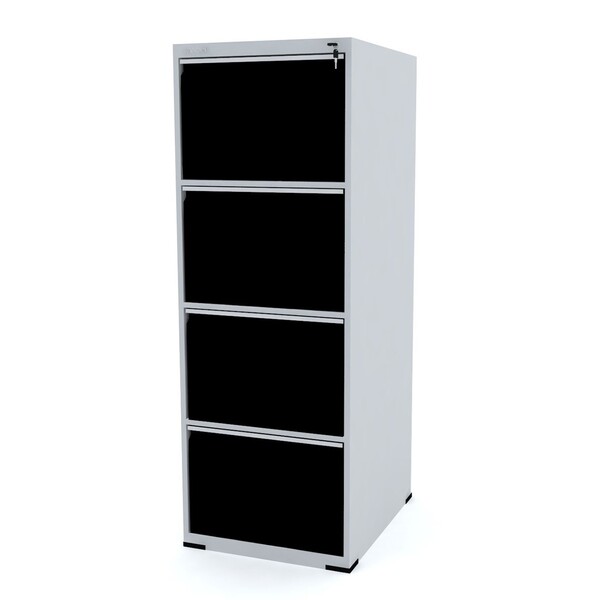 Arquivo De Aço 4 Gavetas Pandin Sctcm - Cinza/preto