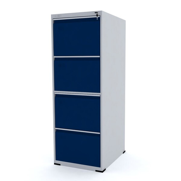 Arquivo De Aço 4 Gavetas Pandin Slm - Cinza/azul Del Rey