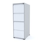 Arquivo De Aço 4 Gavetas Pandin Slm - Cinza/branco