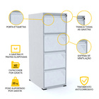 Arquivo De Aço 4 Gavetas Pandin Slm - Cinza/branco